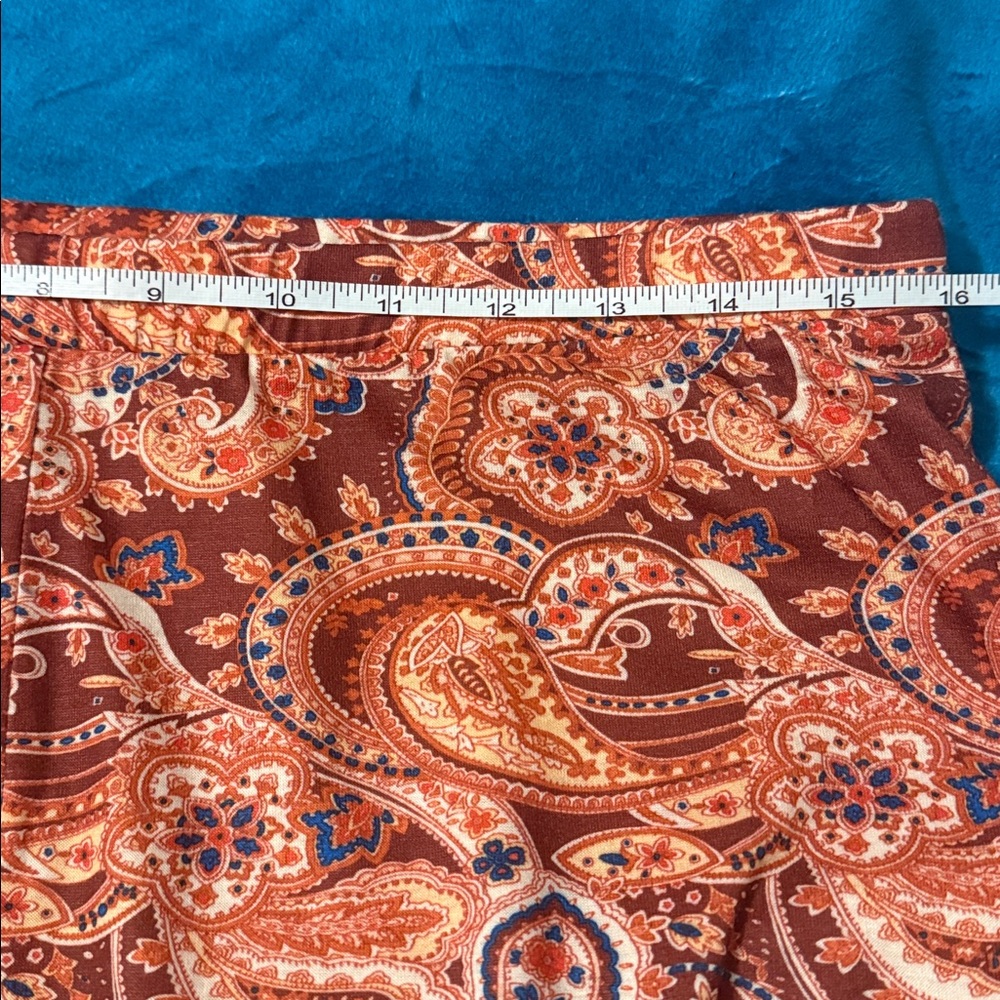 Natural Life Flare Pants Women’s Size XL Red Orange Paisley Print - Picture 11 of 13